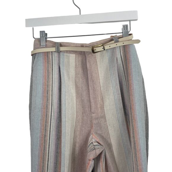 Equestrian Vintage Striped Pants Hi Rise Made in USA Western Rodeo Womens 11 2" - Picture 2 of 7